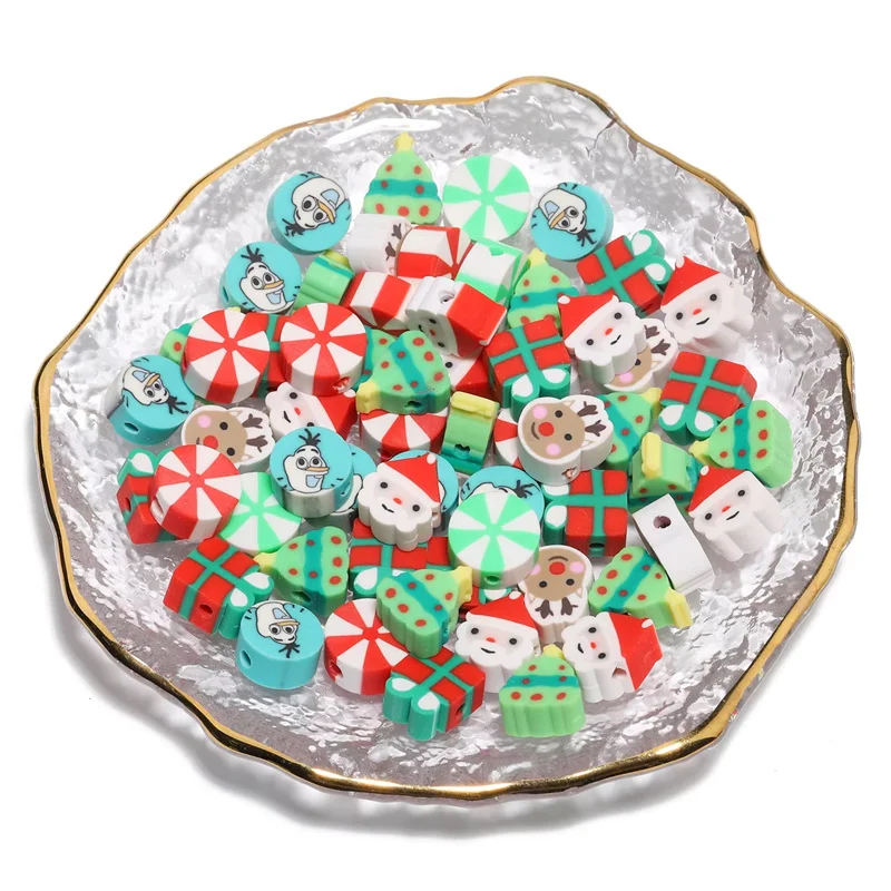 50/100PCS 9MM Mixed Colour Polymer Clay Beads DIY Christmas Loose Spacer Beads For Making Women Jewelry Accessories image 6