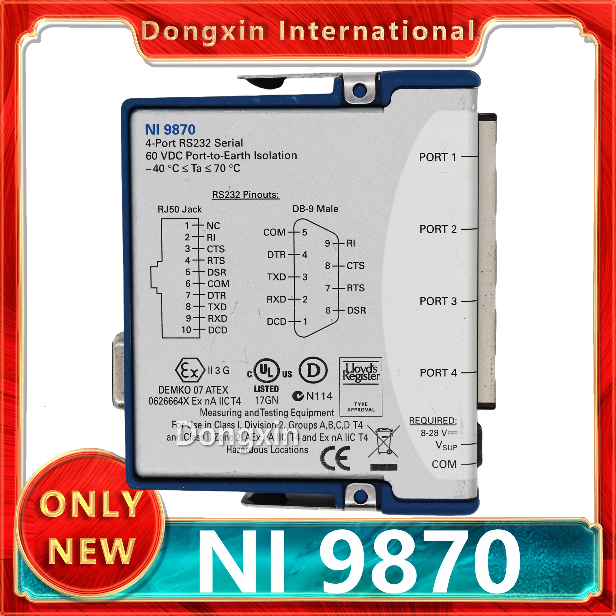 

NI 9870 Serial Instrument Control Module RS232 Serial Port 779891-02