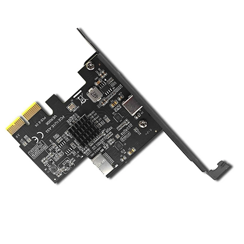 Top-Add On Cards PCI Express X2 To Type-E + Type-C Expansion Card USB3.2 GEN2 10Gbps ASM3142 Chip PCI-E To USB-C Adapter