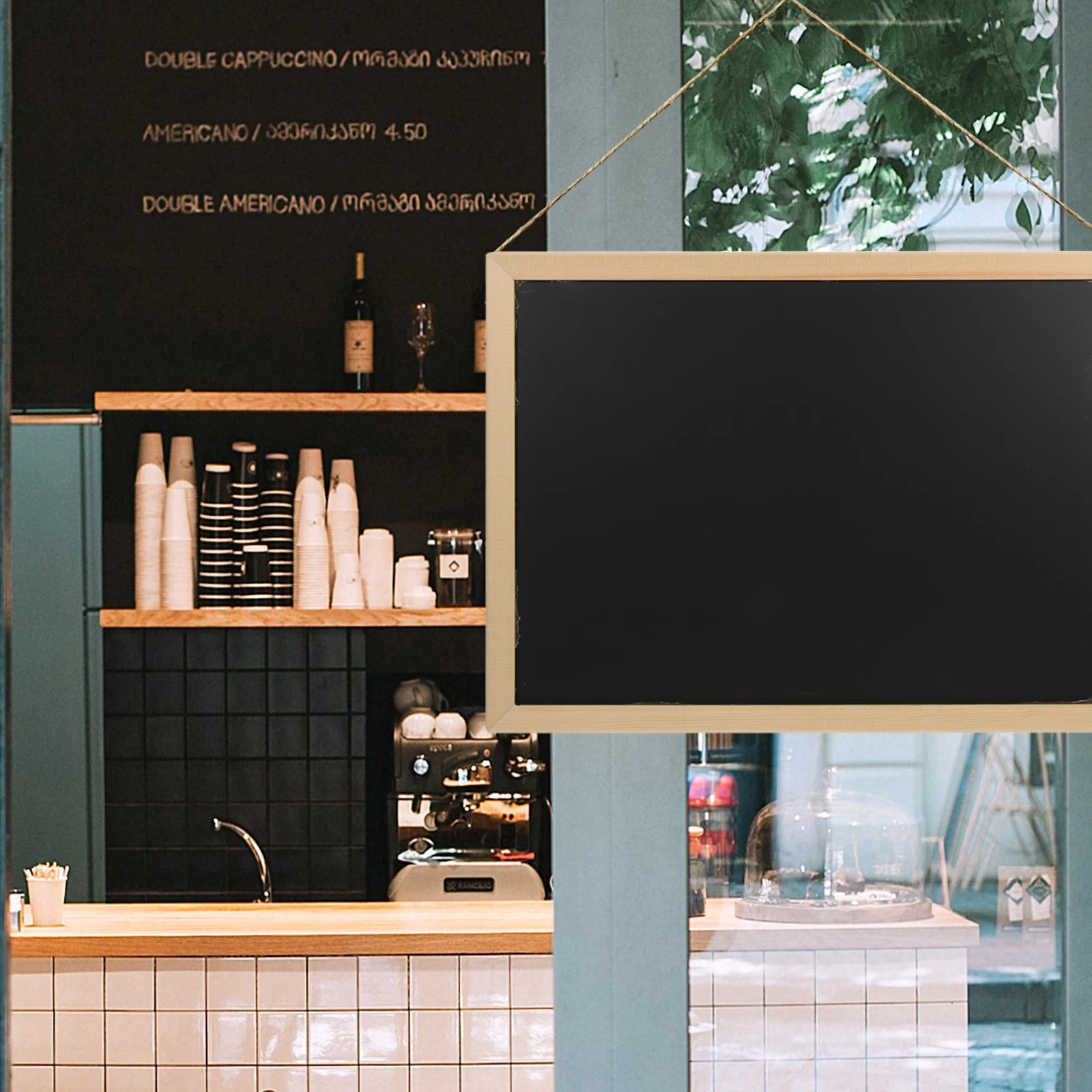 

1 Set Hanging Chalkboard Message Board Rustic Wooden Bulletin Menu Sign Kitchen Garden Wedding Party Use Non Magnetic Product