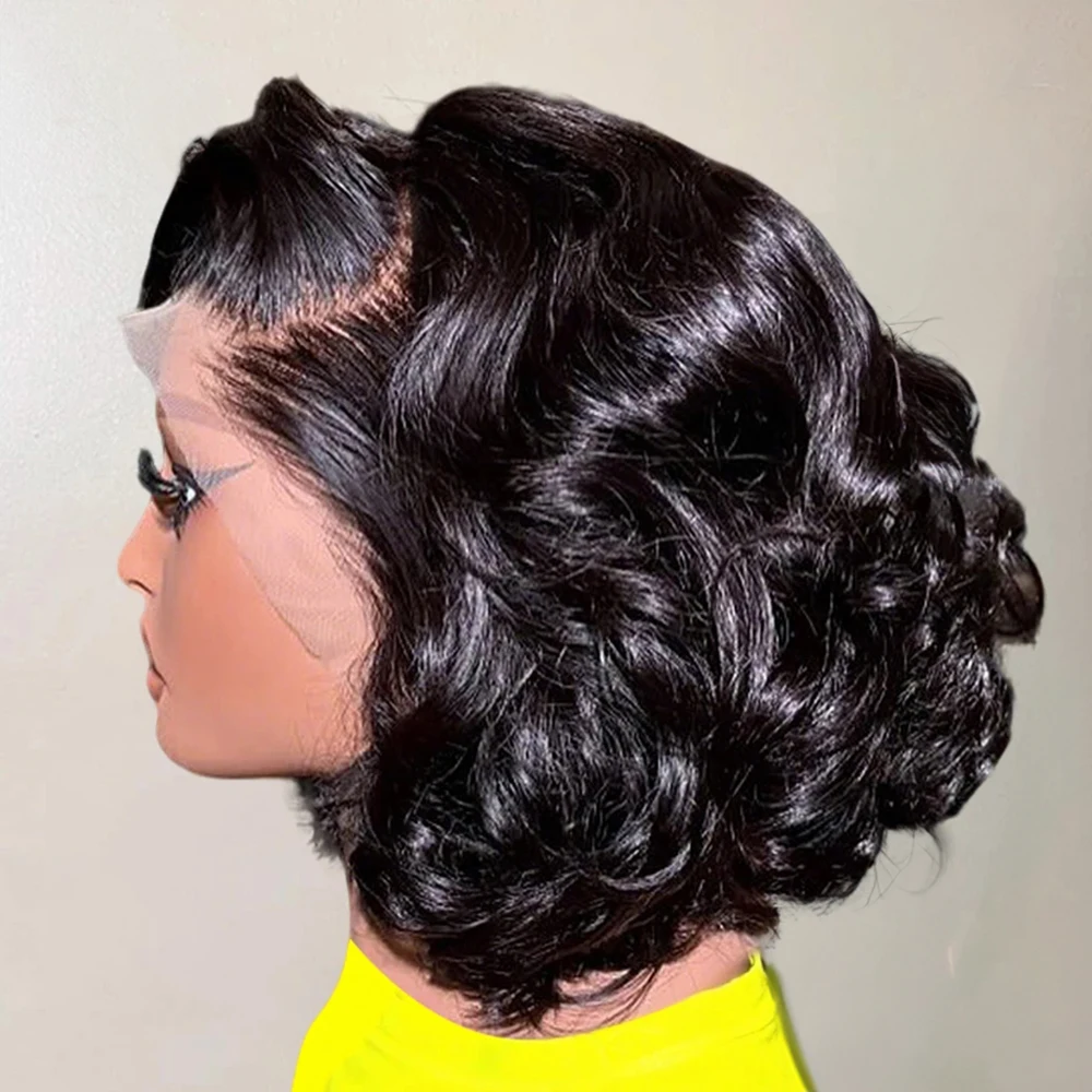 7x5 Glueless Human Hair Wigs 250% Boby Wave Short Bob Wigs HD 13x6 Lace Frontal Human Hair Wig Ready To Wear No Glue For Women