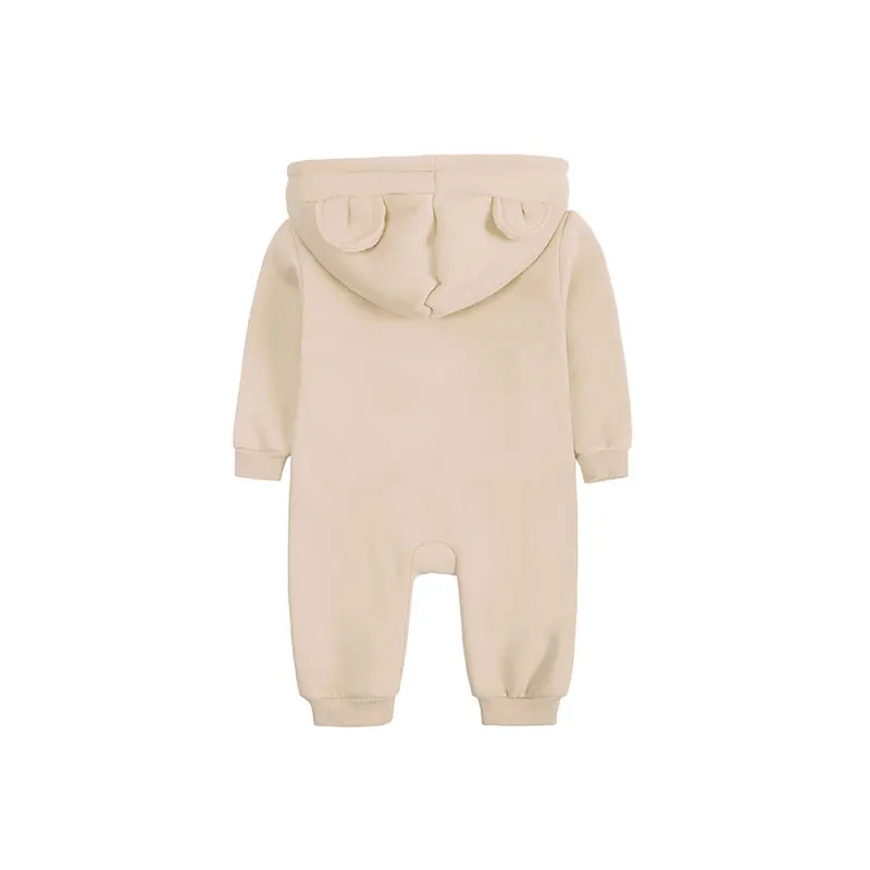 Long Sleeve Hooded Zipper Newborn Baby Clothes Winter Baby Girl Romper Winter Warm Newborn Clothing Girls Rompers  3-24 Months