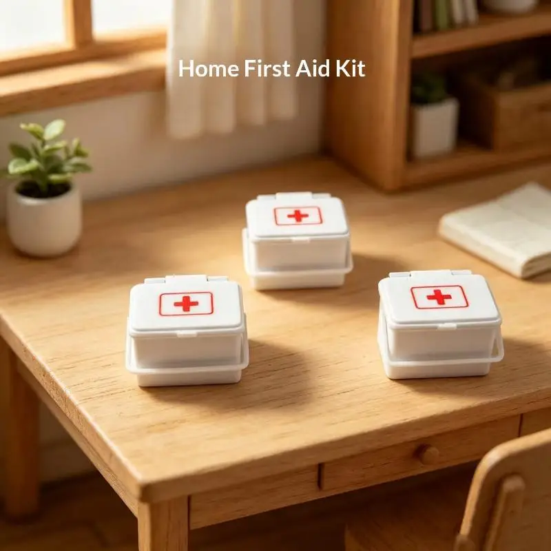 1: 12 Dollhouse Miniature Medicine Box With Stethoscope Props Pharmacy Scene Model For Doll Accessories
