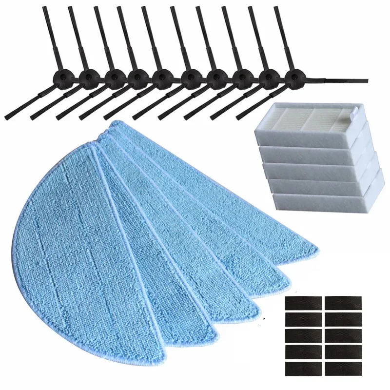 Vacuum Hepa Filter Mop Cloth Rags Side Brush for Ilife ZACO V3s Pro,V5x,V4,v5s Pro,v50,v55,v5s plus Robot Vacuum Cleaner Parts