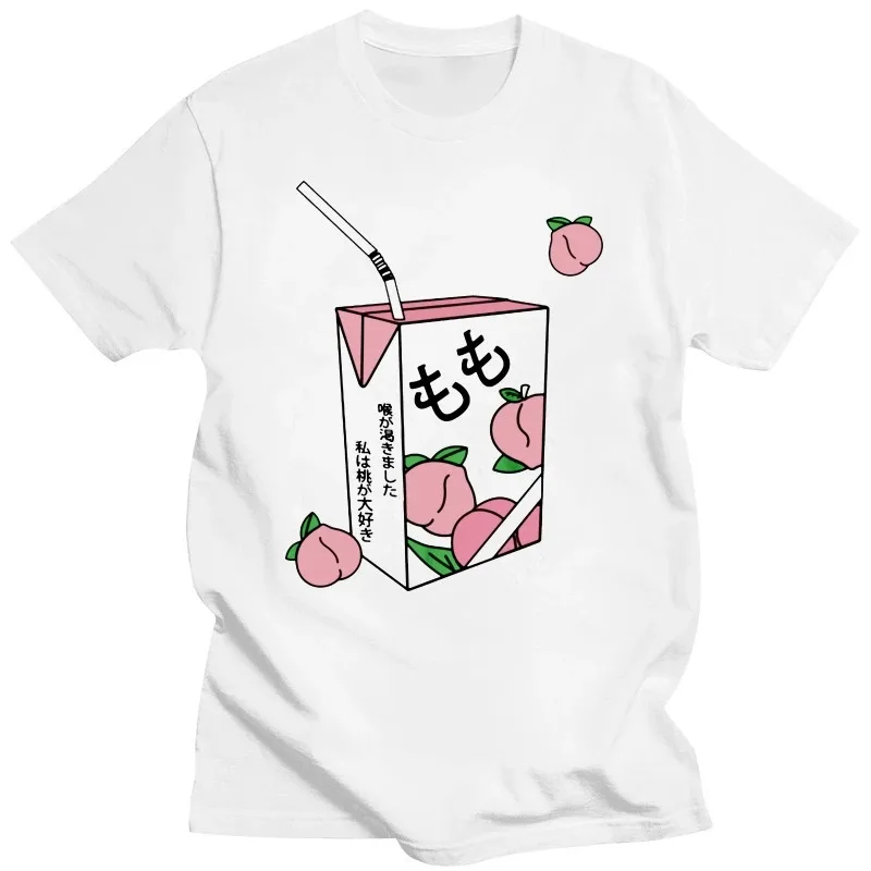 Camiseta Kawaii de jugo de melocotón para mujer, ropa informal japonesa, Harajuku, camisetas rosas, jerséis japoneses coreanos, sudadera para mujer, Tops Kpop