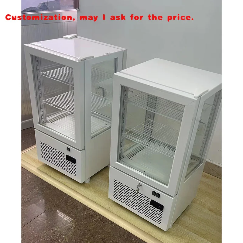 custom.Vertical Beer Showcase Refrigerator Auto Defrost Four-Sided Glass Display Freezer Bar Drink Applications