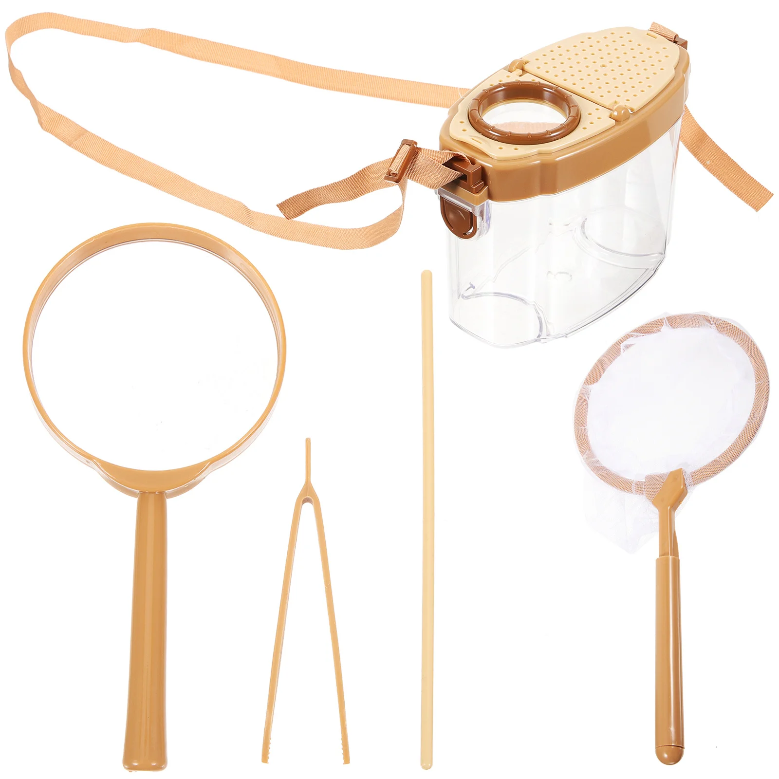 Kit attrape-insectes pour enfants, boîte d'observation des insectes, outil d'exploration en plein air, loupe à rabat, sangle réglable pour enfants, 1 ensemble