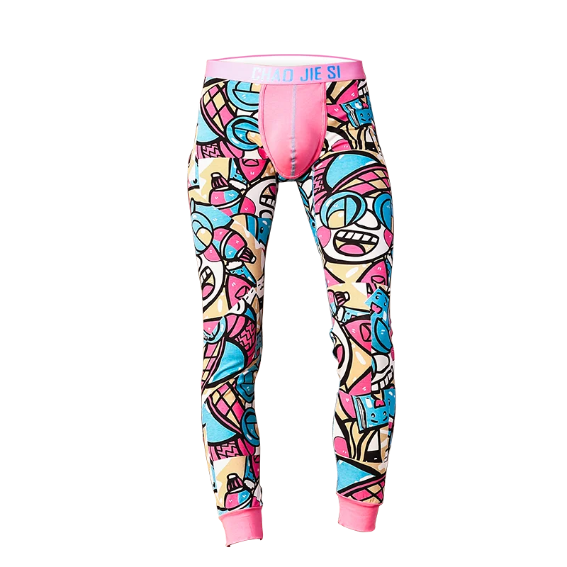 

Men's long Johns thermal pants cotton thin winter personality bottom-line pants trend youth cotton pants slim underpants