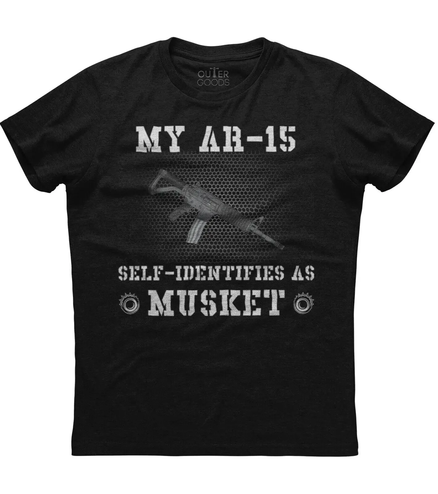 My AR 15 Self Identifies As Musket Funny Gun Owner T-Shirt 100% Cotton O-Neck Summer Short Sleeve Casual Mens T-shirt Size S-3XL