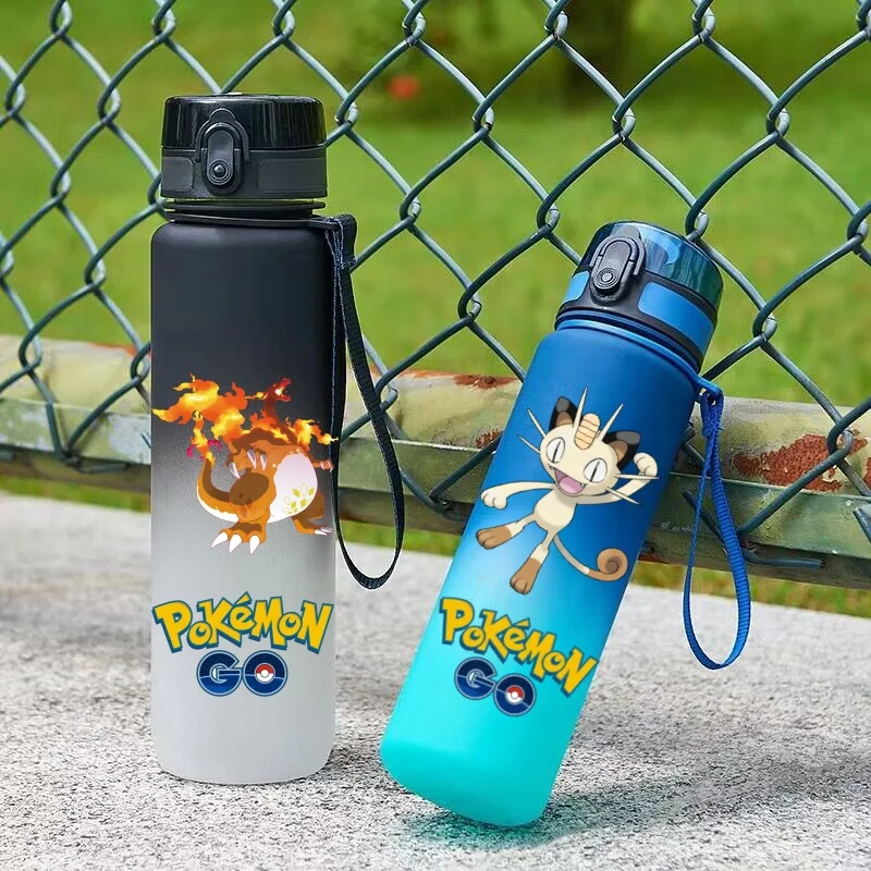 Image of 650ML Pokemon Pikachu Charizard Anime Sporttrinkflasche Bulbasaur Squirtle Trinkflaschen für Reisen Radfahren Wandern Fitness