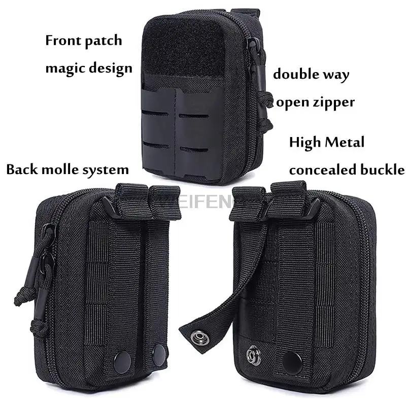 Tactical Molle EDC Pouch  Emergency Bag Hunting Accessories Utility Pouch Camping Multi-Purpose Tools Kit Zipper Bags