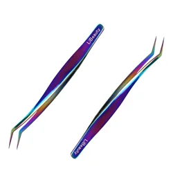 Libeauty 1 Pair Professional Eyelash Tweezers 3D Volume Eyelash Extension Lash Eyebrow Excellent Closure Grafting Eyelash Tools