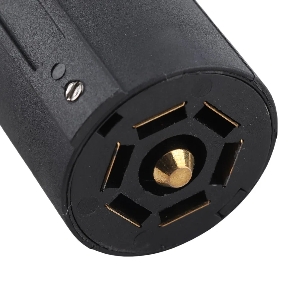 Black Trailer Plug Adapter Plastic + Metal Towing Converter RV Plug Adapter for RV, Trailer, Semi-Trailer Trailer Light Fix