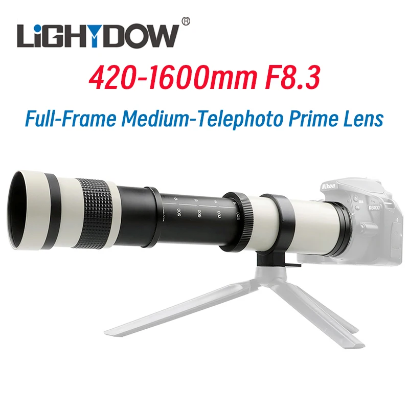 Lightdow 420-1600mm F8.3 كامل الإطار متوسط المقربة رئيس عدسة لكانون RF/EF/EF-S/EF-M فوجي XF نيكون Z/F سوني E M4/3 L Pentax
