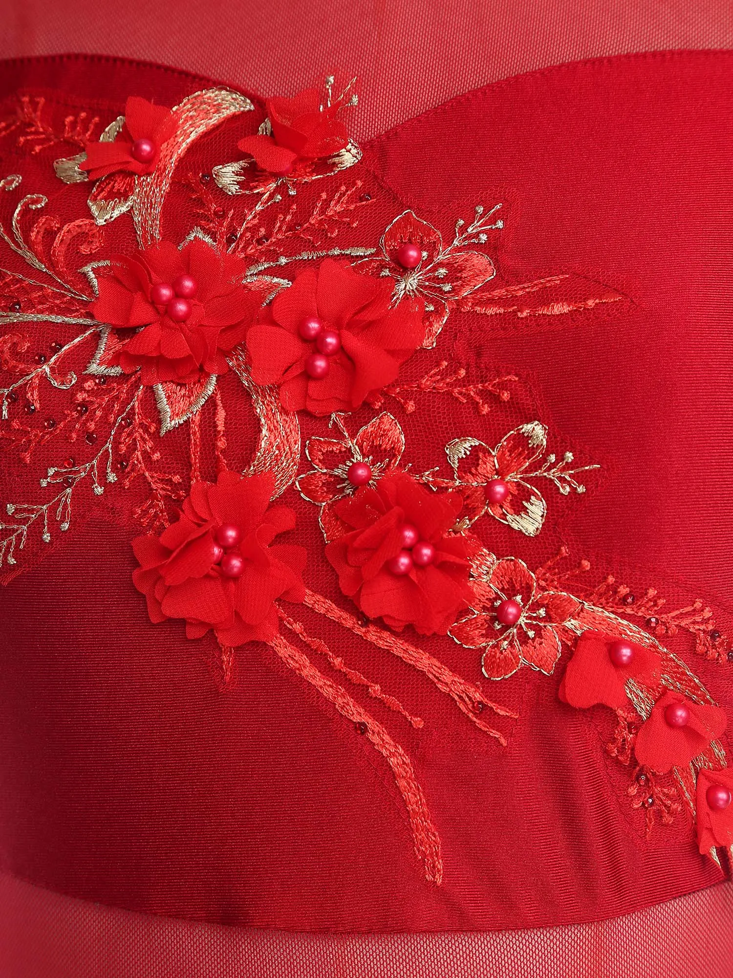 فستان رقص غنائي نسائي ثلاثي الأبعاد مزين بالزهور ومطرز بفتحة خلفية مع مشبك زي فستان متدفق معاصر #4