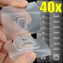 Transparent Double Sided Wall Hooks Strong Adhesive Wall Mounted Hanging Hanger Hook for Kitchen Bathroom Plug Socket Holders