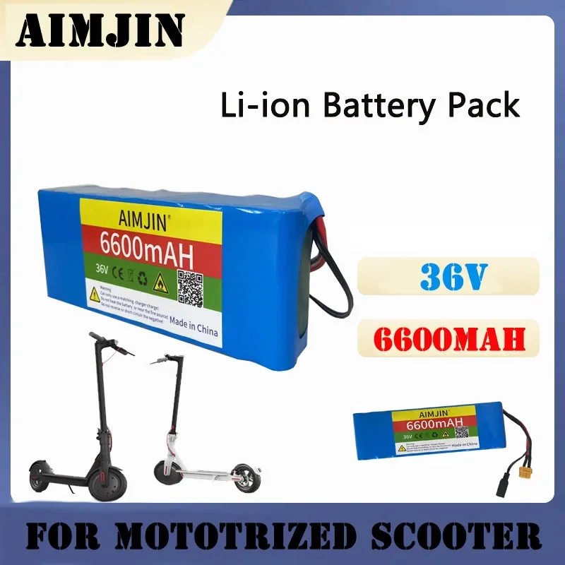 

New E-Bike 10S2P 18650 36V 6.6Ah Lithium Battery Pack Built-in BMS,For Electric Scooter Bicycle 36V 6600mAh Li-ion Battery