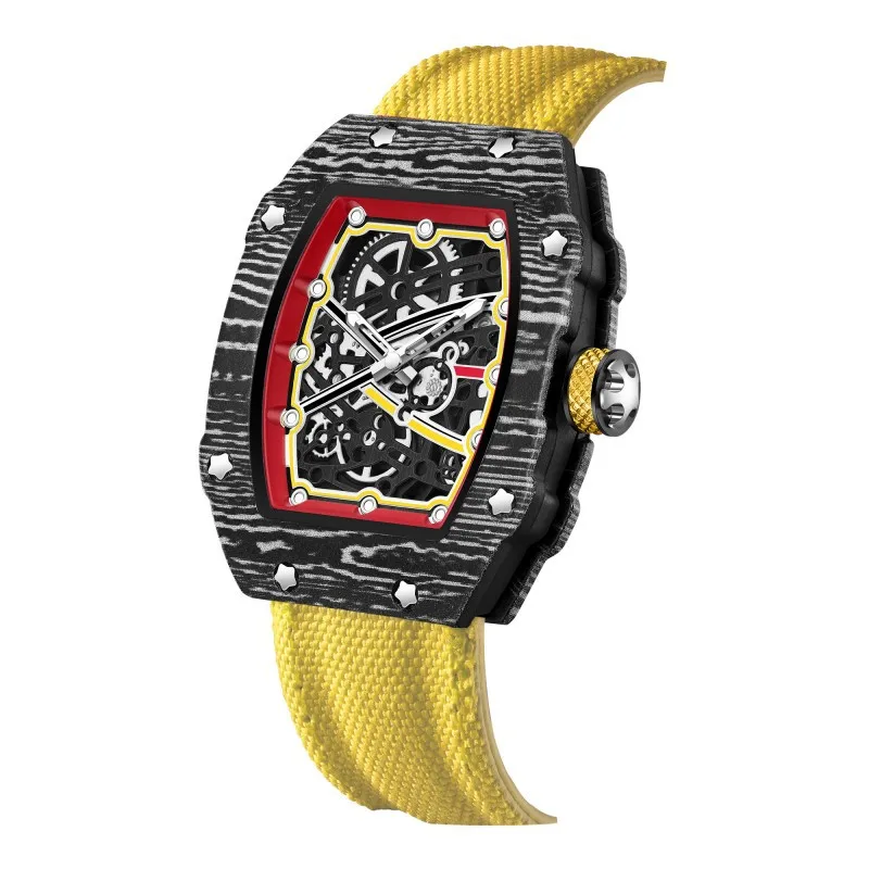 Men's Tonneau Quartz Watch, Ultra Slim Design
