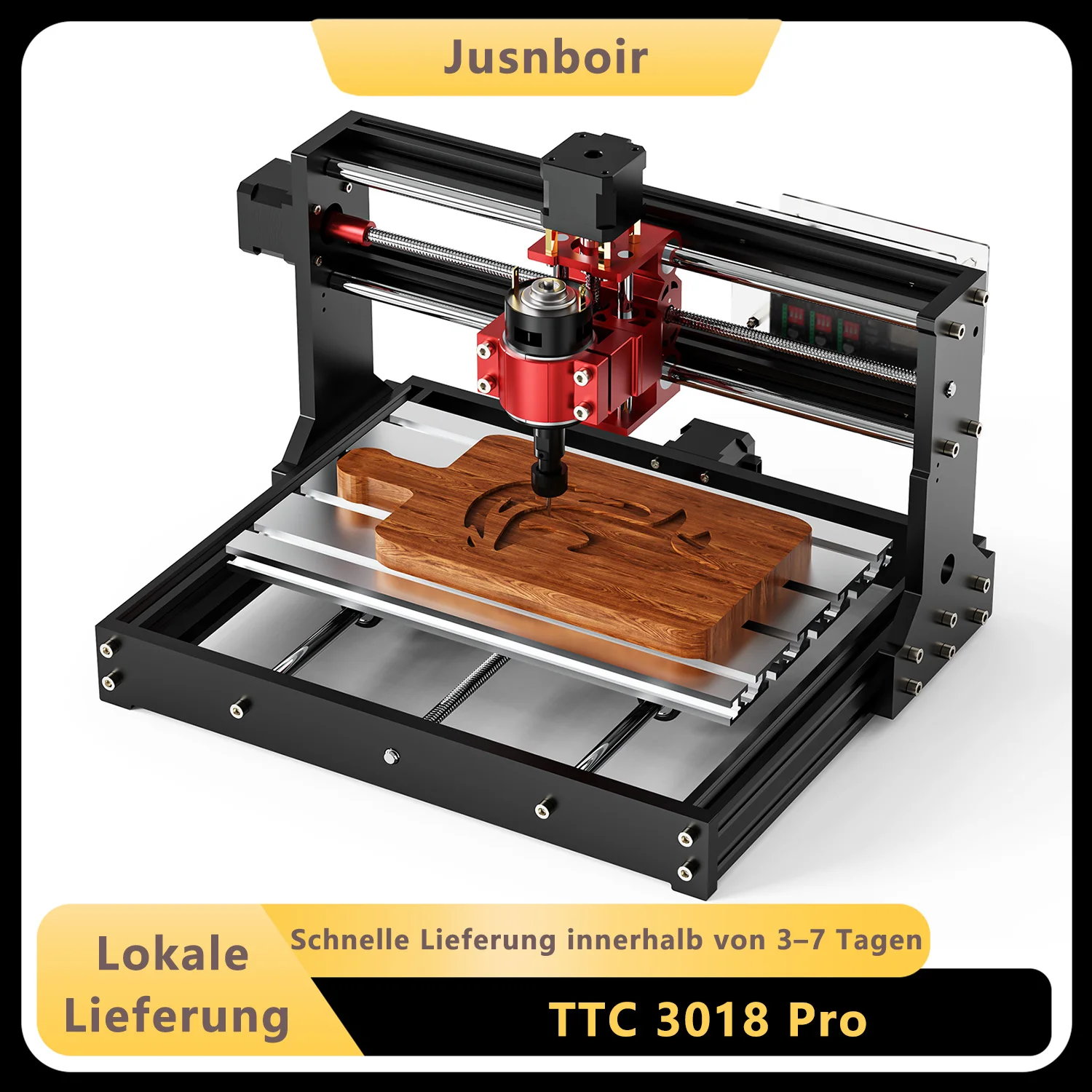 Routeur CNC Two Tres 3018 Pro, avec une carte mère améliorée et une pince de broche métallique, contrôle GRBL et interrupteur d'arrêt d'urgence, pour la gravure et la découpe du bois et de l'acrylique