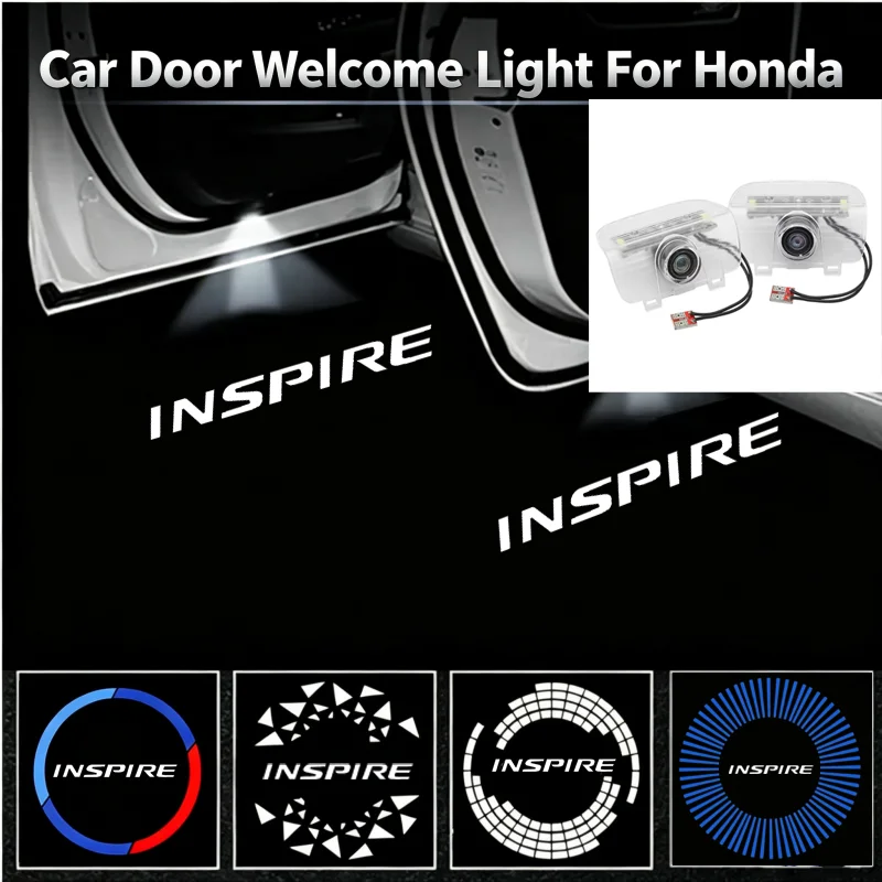 2PCS Ghost Logo Shadow LED Car Door Courtesy Projector Welcome Decor Lamps For Honda Inspire Interior Modification Accessories