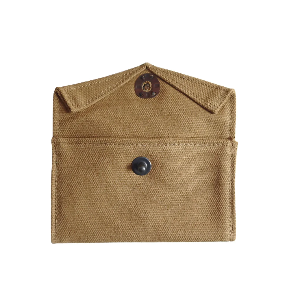 WWII US M1942 First Aid Pouch Canvas Fabric Metal Hook Normandy Movie Prop Bag VintageTactical Reproduction