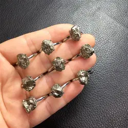 Natural Pyrite Copper Ring Fashion Jewelry Healing Energy Stone Crystal Trendy Creative Women Party Gift 1PCS