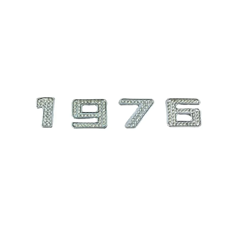 

Car Alphabet Stickers Metal Digital Car Stickers Personalized Tail Plate 4pcs