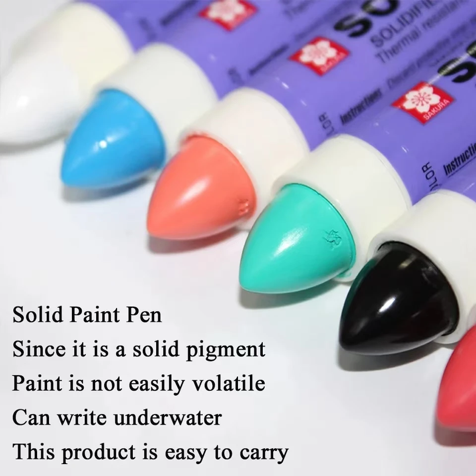1 Stück Sakura Solid Paint Pen XSC Industrial Metal Marker Pen ist beständig gegen hohe Temperaturen, wasserdichte Konstruktion, permanent