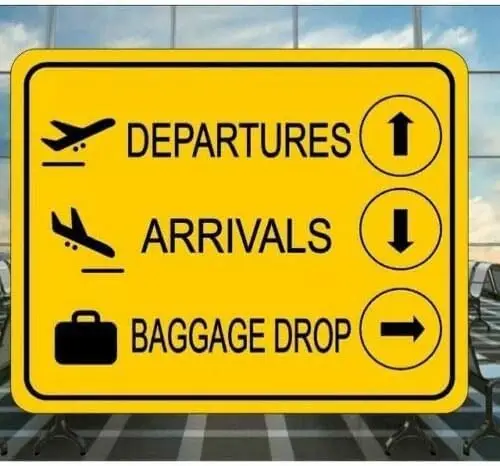 Aluminum Metal Sign 8 * 12 , Tin 2, Vintage Style, Airport Boarding Departure Baggage Gate--Tin Sign