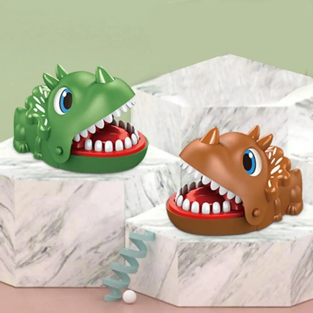 Triceratops Shape Hand-biting Crocodile Scary Toy Safe Odorless Dinosaur Bite Fingers Toy Cartoon Extract Teeth