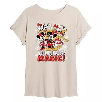 ديزني عطلة ماجيك تي شيرت ميكي ميني دونالد جوفي بلوتو عيد الميلاد طباعة القطن قصير الأكمام بلايز للرجال النساء 2025 الشتاء #1