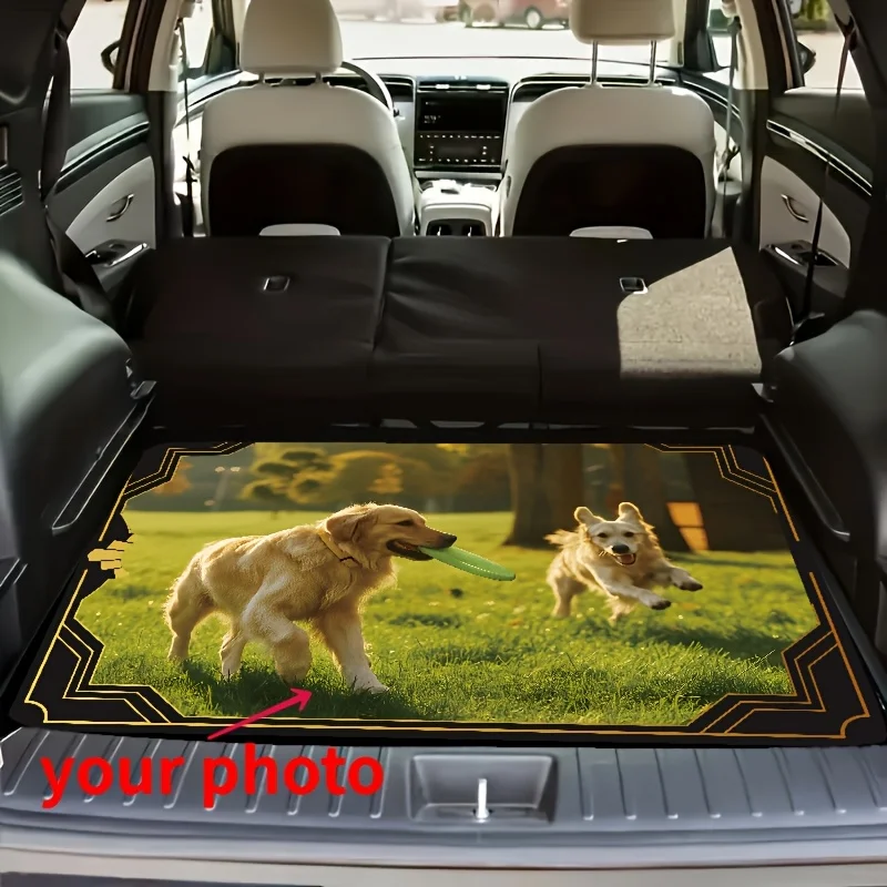 1pc Crystal Velvet Car Trunk Mat, Customizable With Group Photos And Company Logos. Perfect As A Gift For Car Detailing, Car De