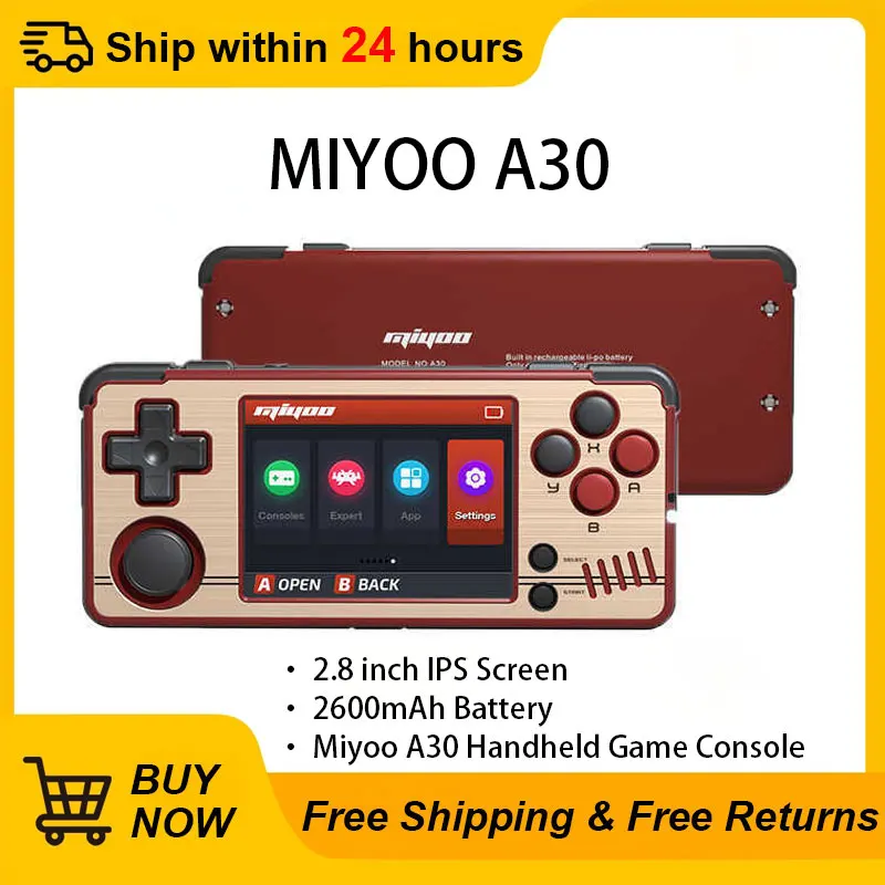 

MIYOO A30 Portable Mini Retro Handheld Game Console 2600mAh 2.8” IPS Screen Linux System WIFI Open Source Game Player With Bag