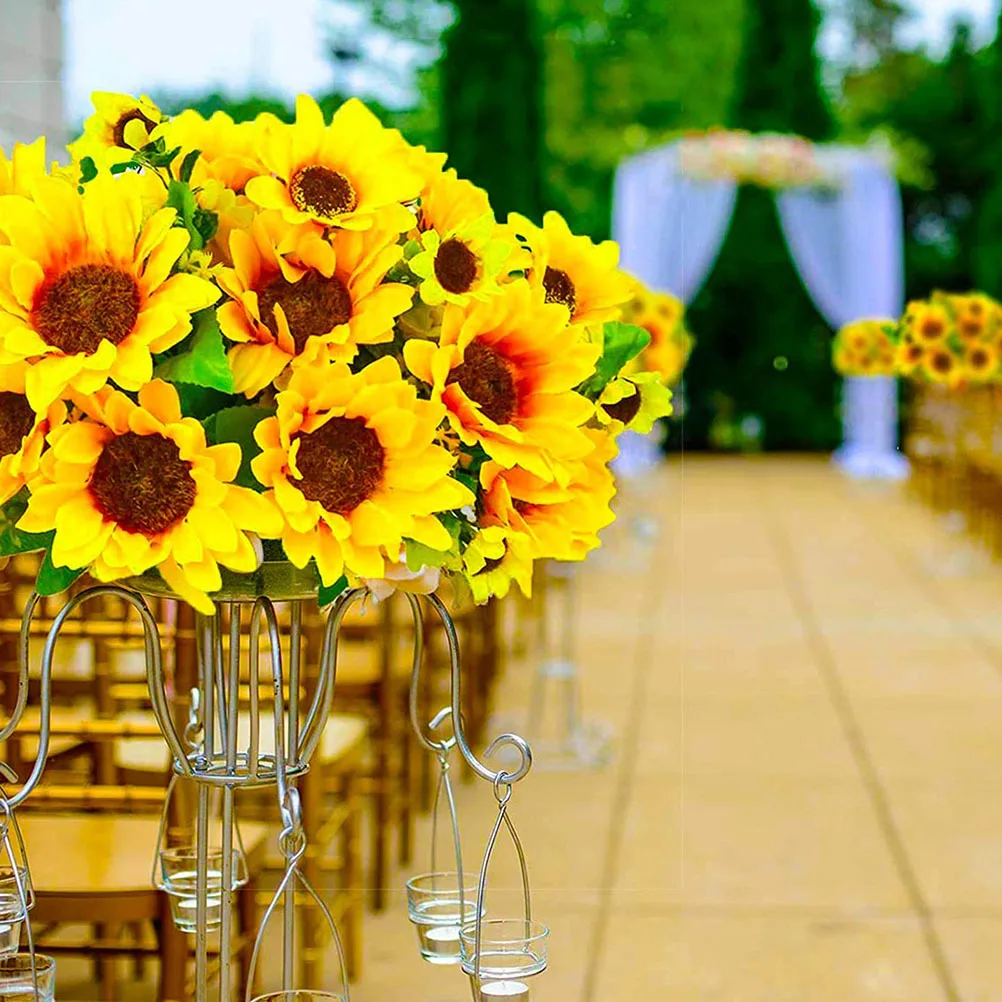 

6Pcs Artificial Sunflower Bouquet Simulation Silk Flowers Fake Decorative Floral Arrangements for Home Wedding Party Decoration