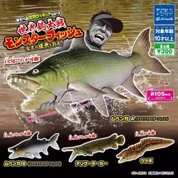 Original Japan Gashapon Kawaii Anime Figure Artificial Alligator Fish Sea Eel Miniature Model Figurine Cute Capsule Toys Gift