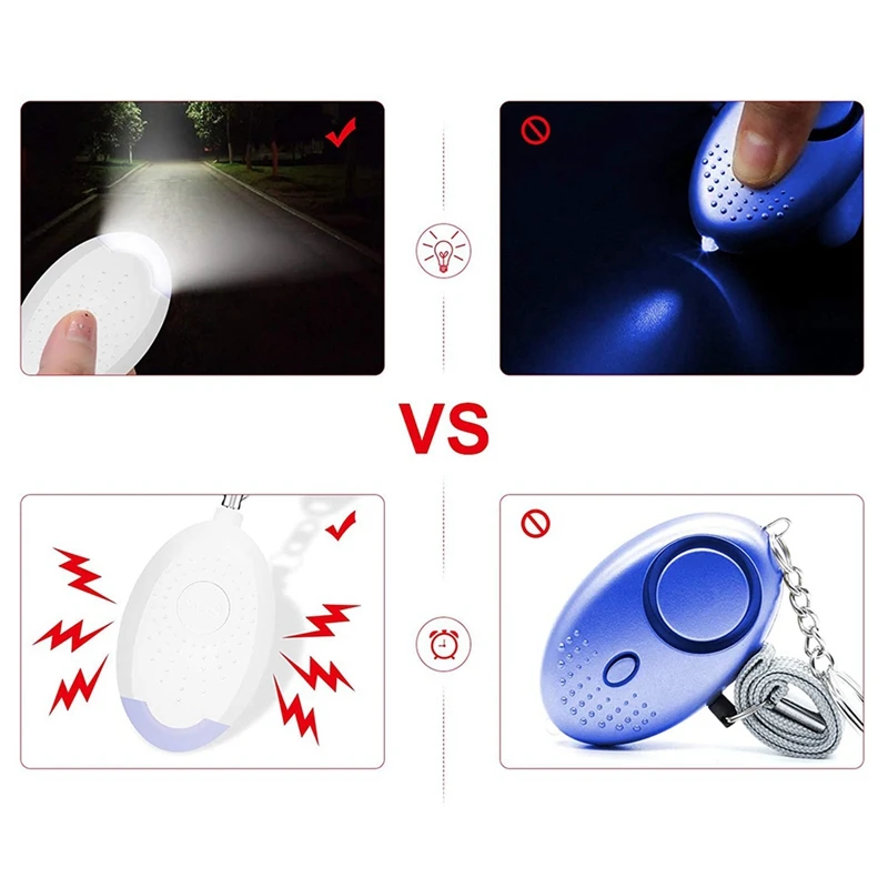 Personal Safety Alarm, Safe Sound Personal Alarm, 130DB USB Charged Personal Security Alarm Keychain With LED Lights