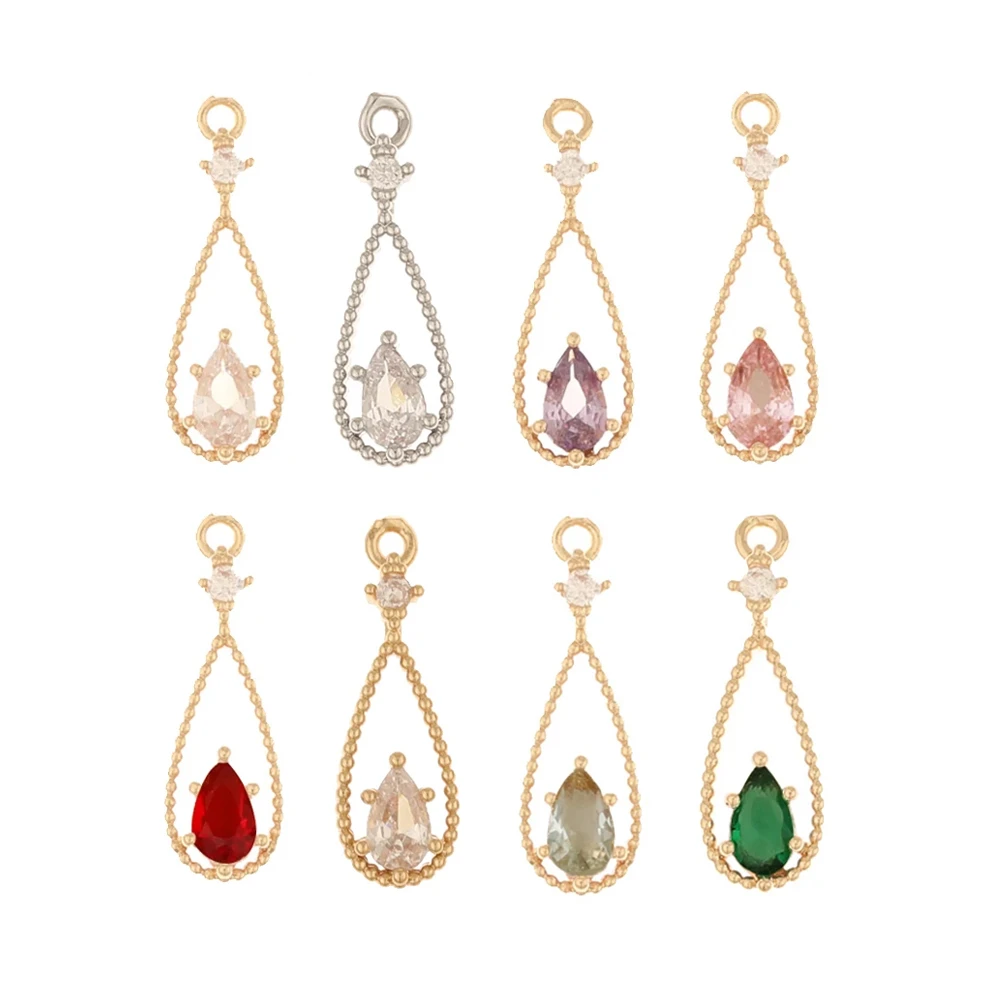 

Cordial Design 100Pcs DIY Pendant/Earrings Accessories/Drop Shape/Hand Made/Jewelry Findings & Components/CZ Rhinestone Charms