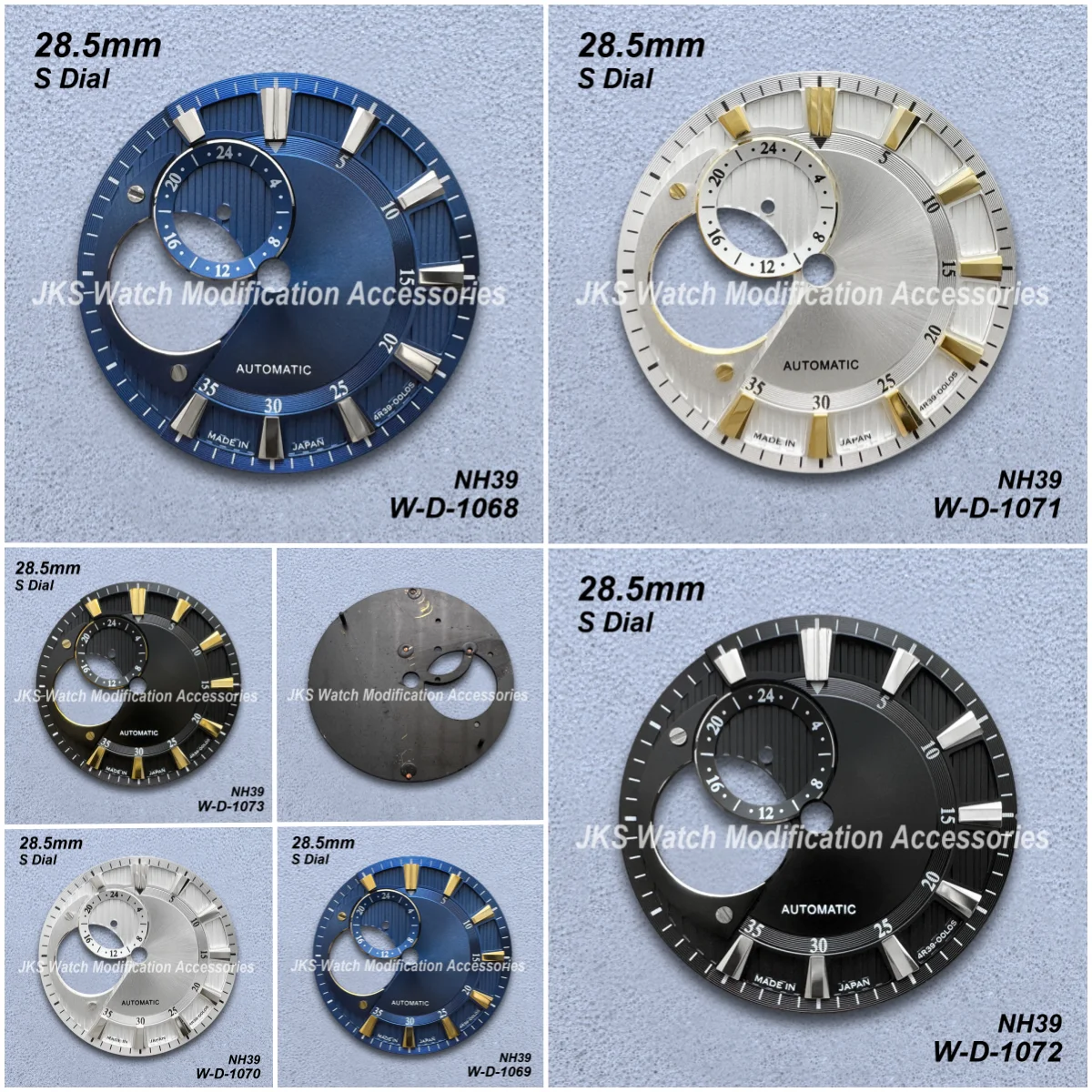 28.5mm S Dial Hollow Out Sunray Dial Fit NH39 Movement High-Quality Mechanical Watch Modification Accessories