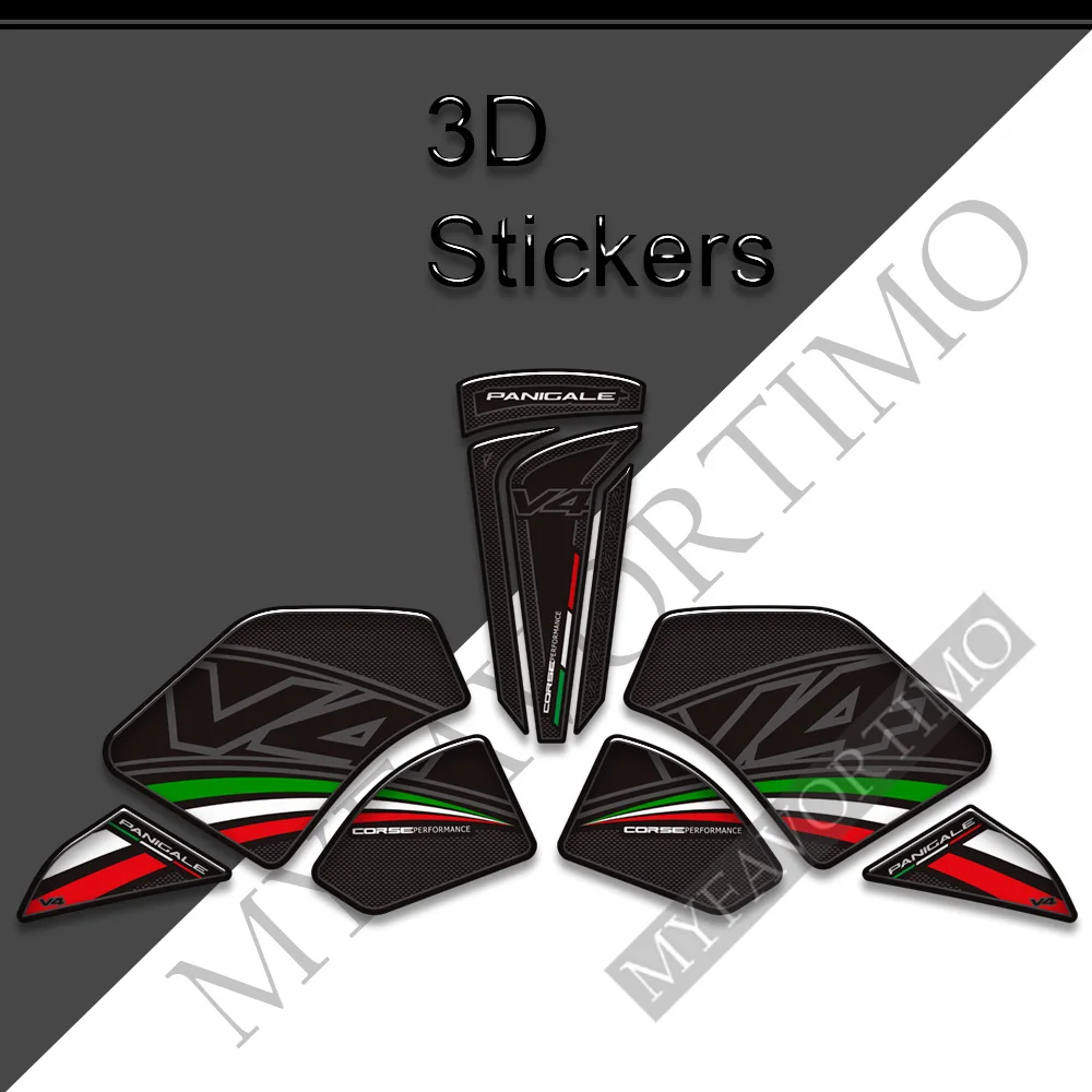 Motorcycle Stickers Decals For Ducati PANIGALE V4 V 4 S R SP 1100 Tank Pad Grips Knee Kit Gas Fuel Oil Emblem Logo Protector