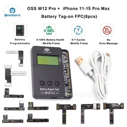 W12 Pro Batterij Reparatie Programmeur W11 Pro box voor iPhone 11-15PM 0-100% Batterij Gezondheid Data Kalibratie Lading Cyclus Tellen Reset