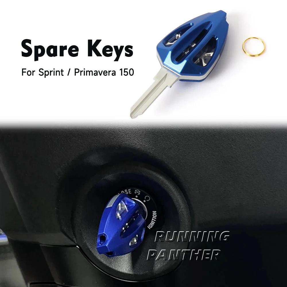 For Vespa PRIMAVERA Primavera 150 SPRINT Sprint 150 Motorcycle Aluminum Replacement Spare Key Blade No Chip