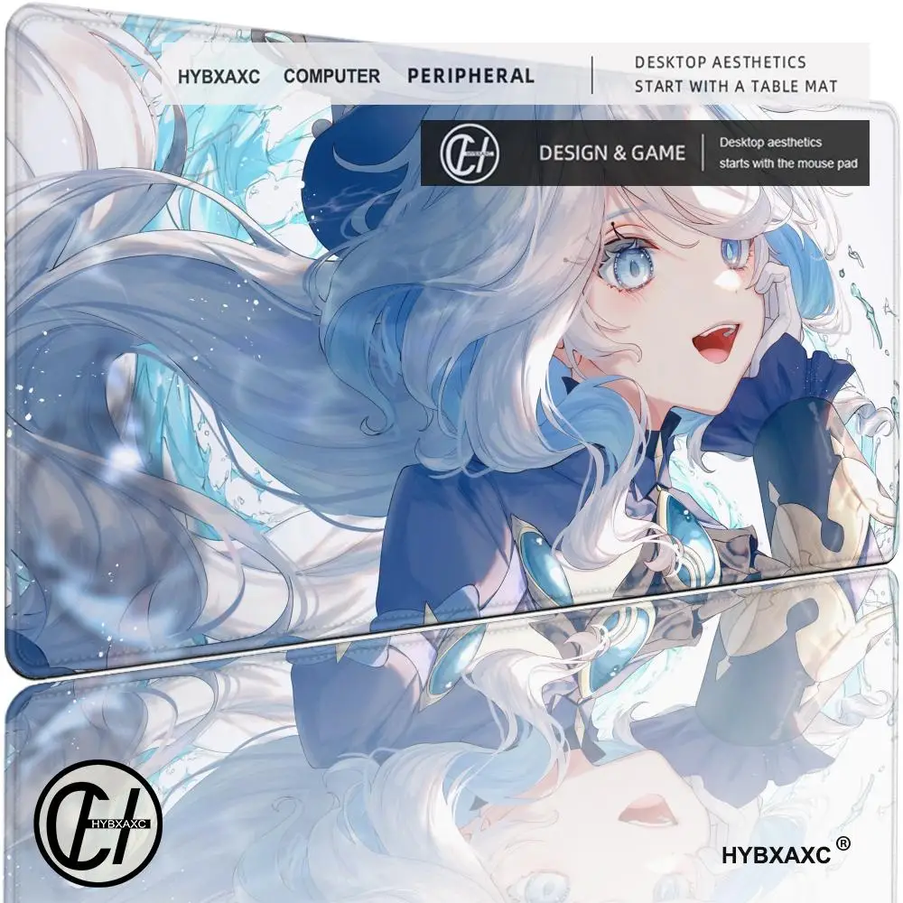 Genshin Impact Furina Anime Game Mousepad Office PC Kawaii Gaming Accessories Keyboard Mouse Pad Laptop 900x400 Mouse Mat Carpet