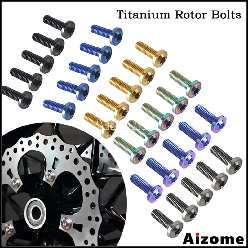 5/10PCS Titanium Brake Rotor Bolts 5/16-18 Torx Screw 46646-05 3655A Grade 5 CNC Anodized For Harley Touring Road Kng 1990-later