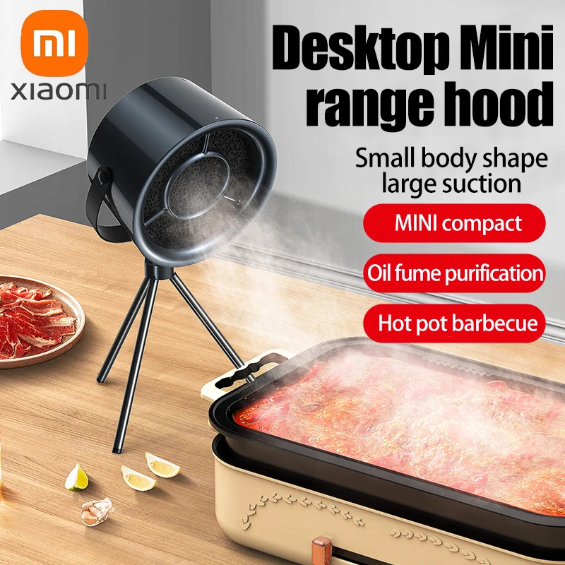 

2024 Xiaomi New USB Desktop Range Hoods Portable Exhaust Fan Small Kitchen Hood Extractor Barbecue Large Suction Cooker Hood