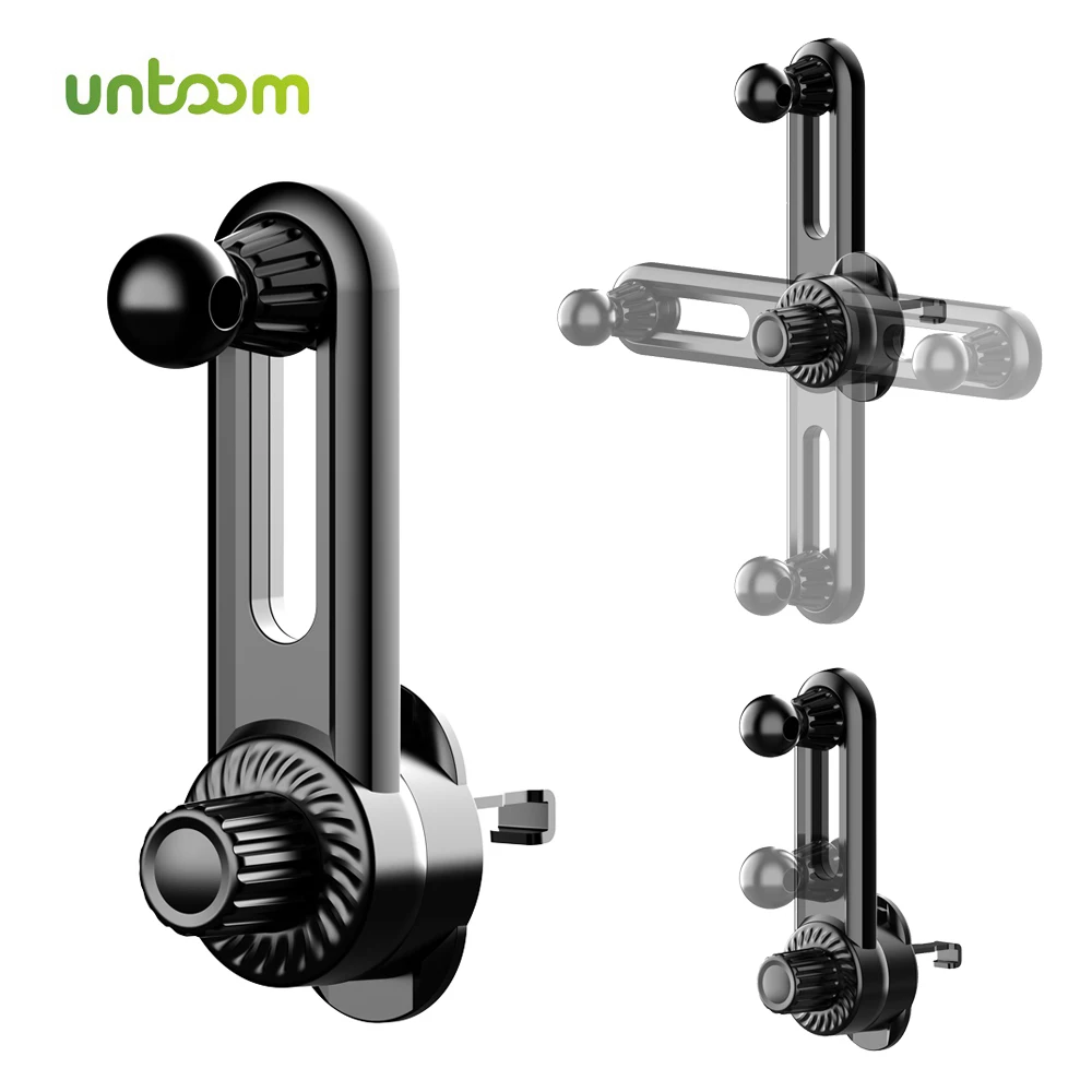 Untoom Universal Car Air Vent Clip Mount 17mm Ball Head Base Spiral Metal Hook for Car Air Outlet Mobile Phone Holder GPS Stand