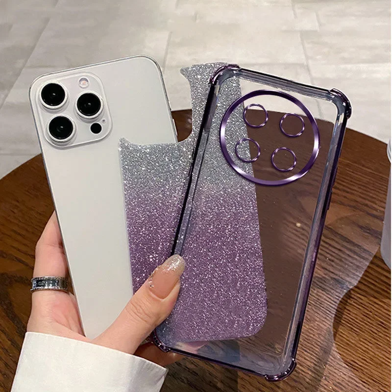 حافظة عصرية فاخرة متدرجة لامعة لهاتف Honor Magic 8 Pro 7 6 Lite X9/A/B/C وسادة هوائية بأربعة كونر لحماية غطاء مقاوم للصدمات