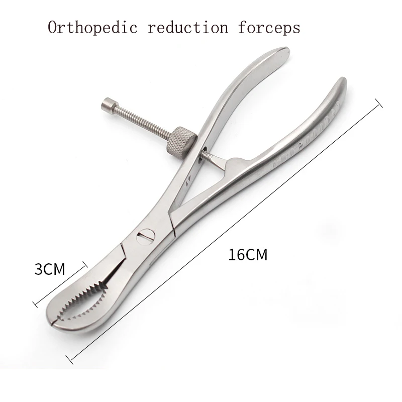 

Orthopedic reduction forceps Bone holding forceps round head Orthopedic forceps screw adjustable toothed reduction forceps