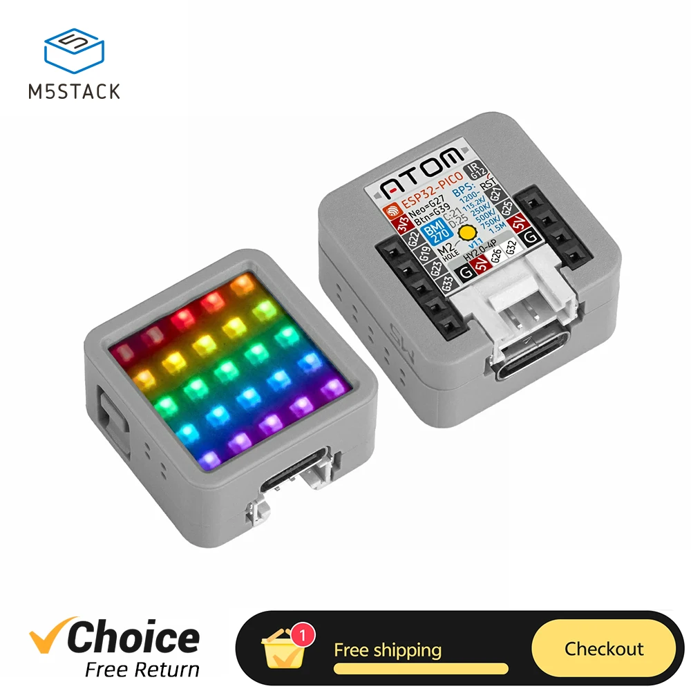 M5Stack Atom-Matrix v1.1 ESP32 Development Board 5×5 RGB LED Matrix Display for Motion-sensing Remote Controller