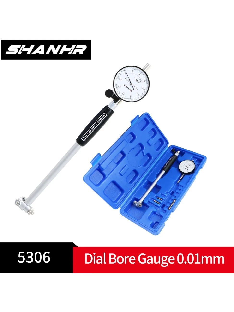 SHANHR 18-35/35-50/50-160 mm 0,01 mm Precyzyjny wewnętrzny miernik zegarowy do pomiaru średnicy otworów — zdjęcie 2