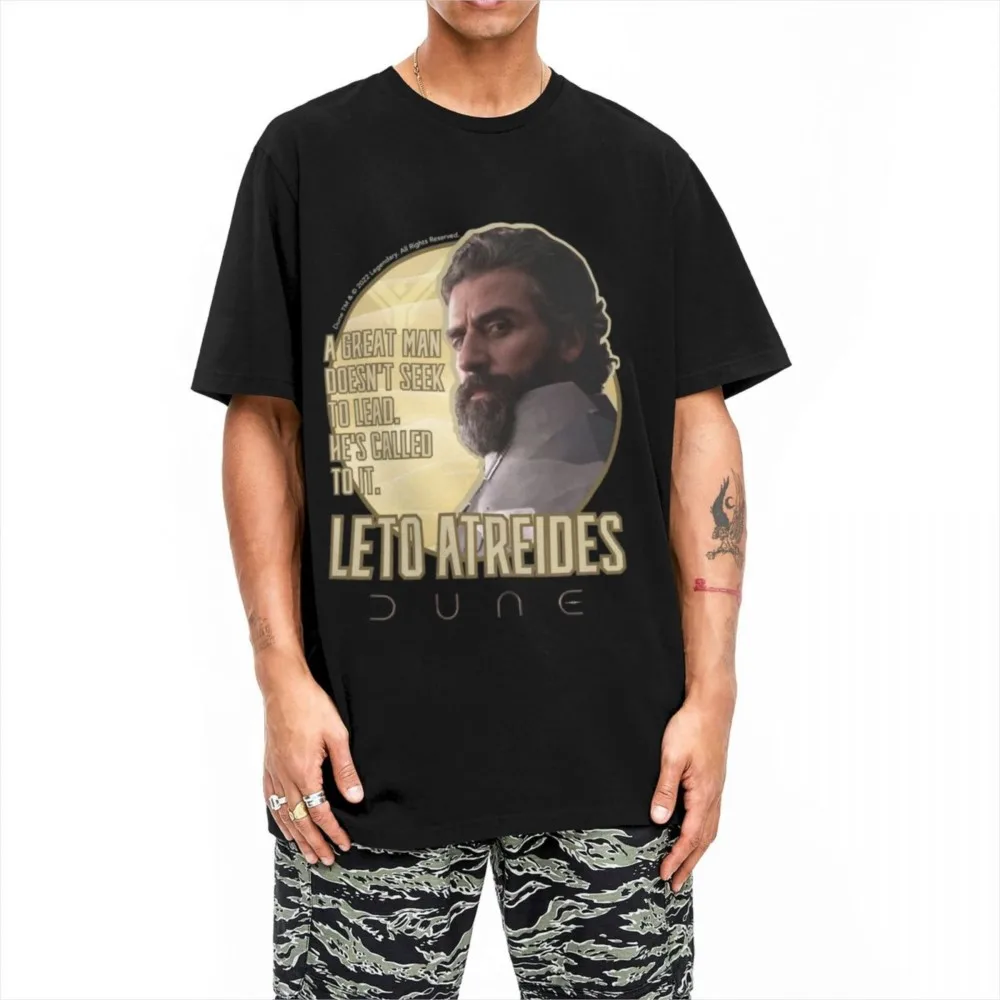 Casual Leto Atreides I Leadership Art T-Shirt Men Cotton Short Sleeve Dunes Round Neck Summer Clothing